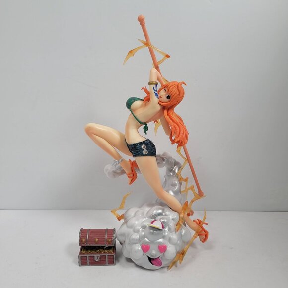 Nami One Piece Anime Figure With Treasure Chest/ Cloud Base & Clima-Tact Staff - Picture 1 of 8